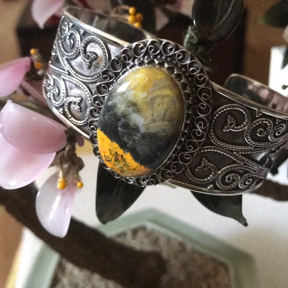 bumblebee Jewelry - 925 bumblebee jasper cuff